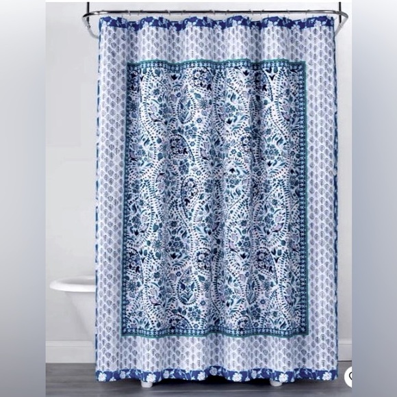 Opalhouse Bath Opalhouse Bandana Blue Printed Shower Curtain 72 X 72 Cotton Fabric Poshmark